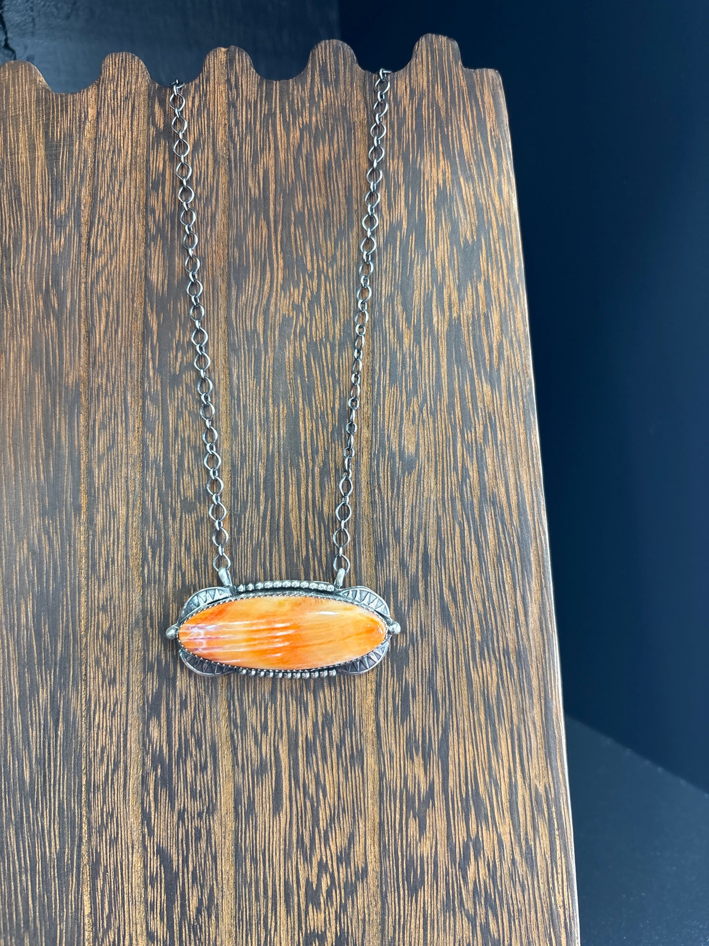 Orange spiny oyster bar necklace