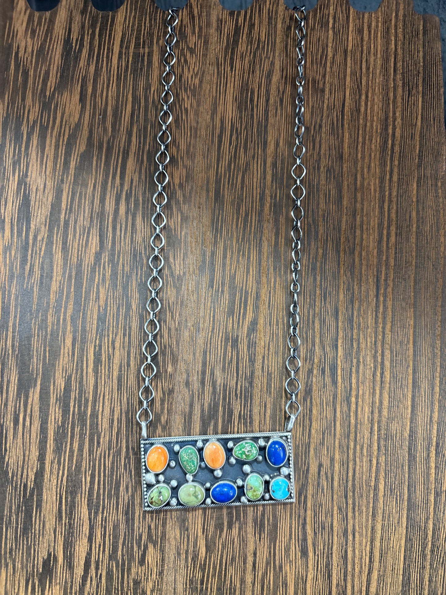 Navajo cluster bar necklace