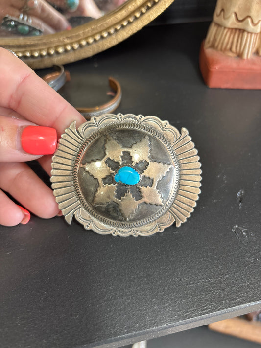 Vintage turquoise belt buckle