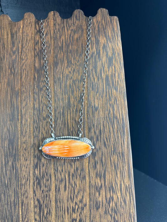 Orange spiny oyster bar necklace