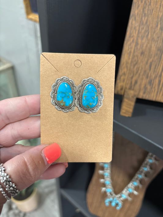 Navajo kingman earrings