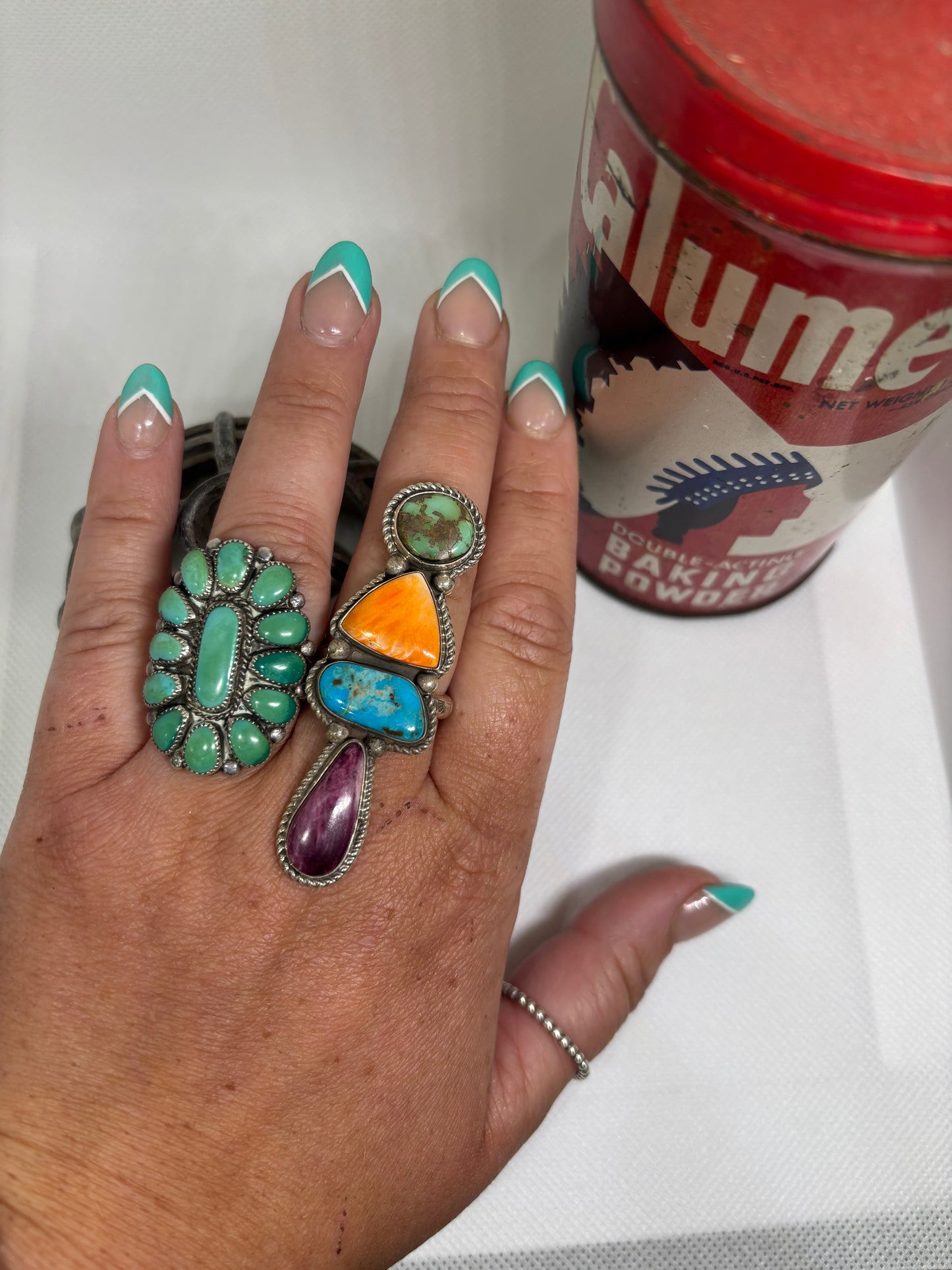 Navajo spiny and turquoise ring