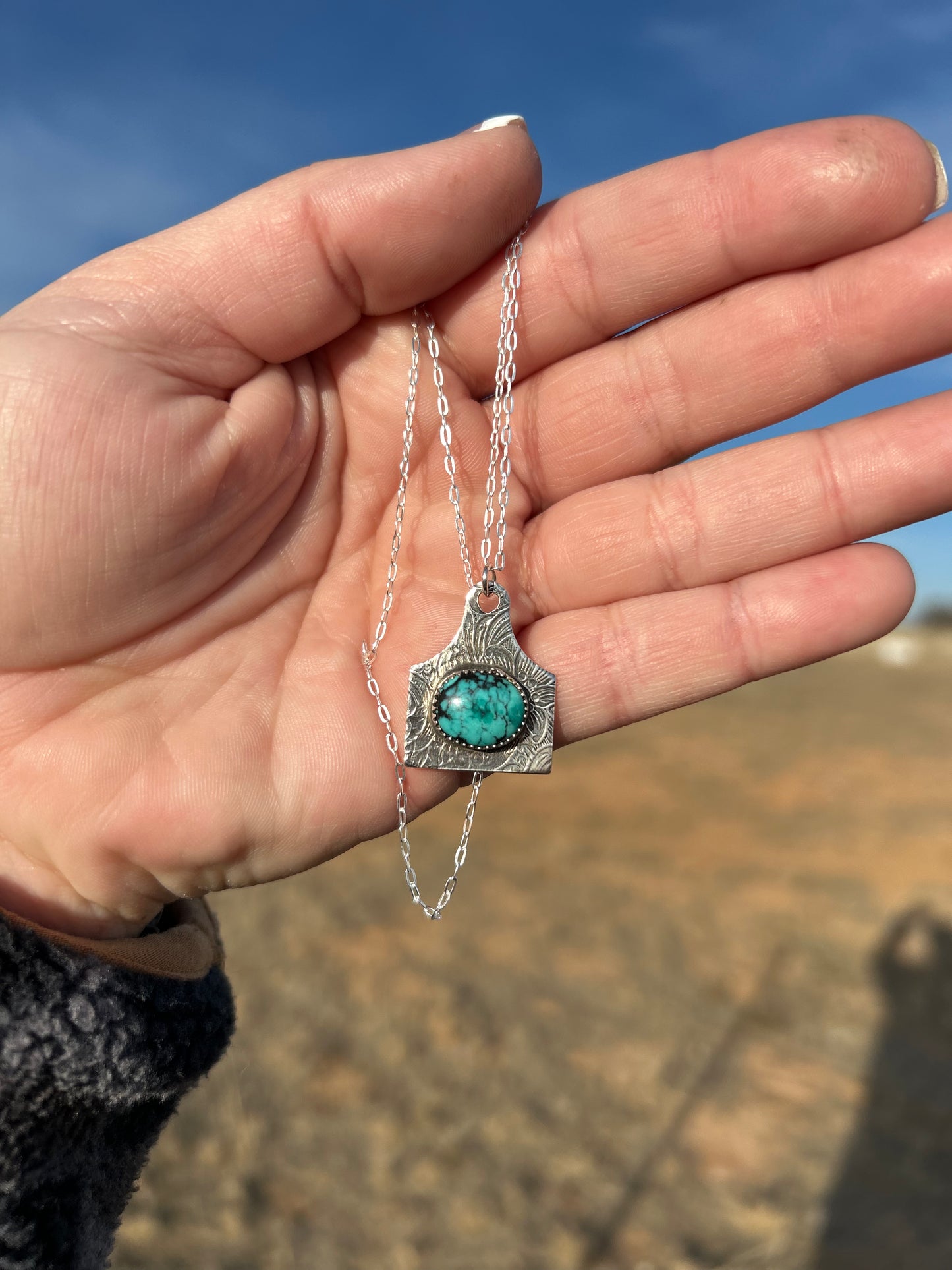 Mini Turquoise Cattle Tag