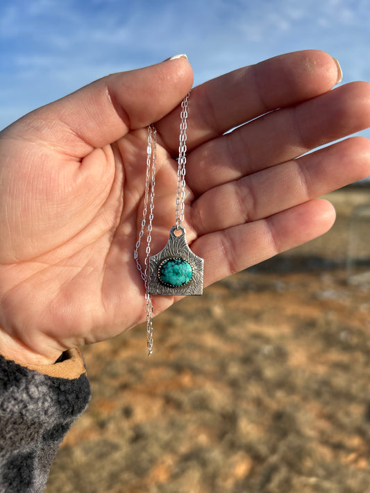 Mini Turquoise Cattle Tag